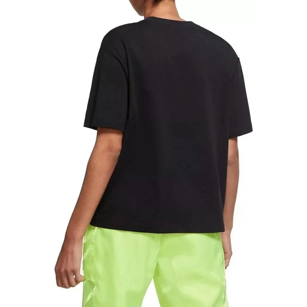 Nike Air T-Shirt Mens Small Black Neon Lime Green Sportswear Oversized Tee